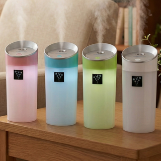 제이알컴퍼니 미니 텀블러형 4컬러 가습기 차량 사무실 가정용, 무드핑크, 미니가습기