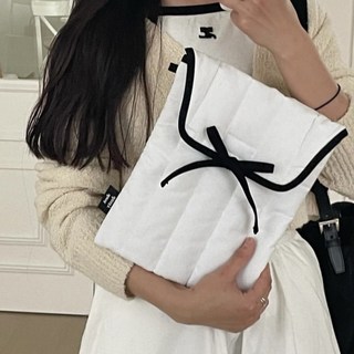 韓國ins蝴蝶結繫帶平板電腦包 信封收納筆記本電腦內膽包 ipad包 平板包 11/13/14吋 平板保護套 電腦包, 黑色,13-14寸, 1個