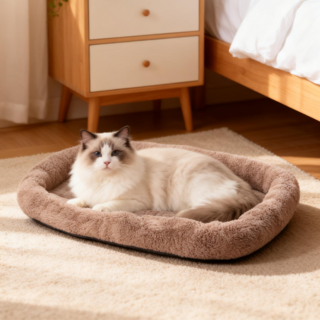 부드러운 펫 통세탁 강아지 고양이 겸용 쿠션 방석 보온매트, 1개, 브라운