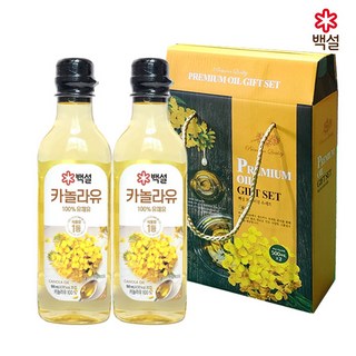 백설 카놀라유 선물세트 500ml 2개입 / 설 추석 명절선물 답례품, 10개, 1L