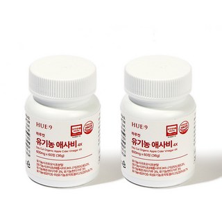 휴나인 하루 컷 애사비 유기농 사과초모식초 애플 사이다 비니거, 2개, 60정