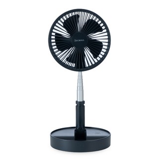 [제크롤] BLDC 접이식 무선 선풍기 휴대용/탁상용/스탠드형까지 (화이트 네이비), 색상:네이비