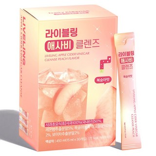 라이블링 애사비 클렌즈 스틱 복숭아맛 애플사이다비니거, 15ml, 30개