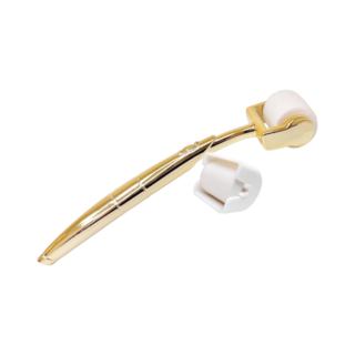 CLEAN SKIN HA 煥顏時光肌微針滾輪，改善毛孔粗大，居家美容護理，促進血液循環，提升保濕效果, 鍍金亮面手柄, 手柄*1+滾輪*1