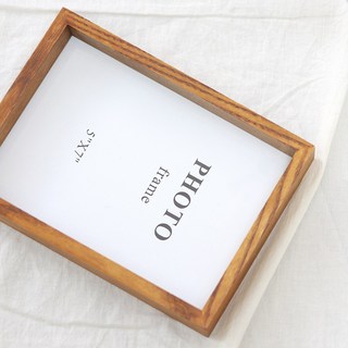 블레스프레임 원목프레임액자 애쉬 물푸레나무 탁상용 매트 웨딩 5x7 6x6 8x8 8x10 액자, 애쉬원목(밤색)1+1, 1세트
