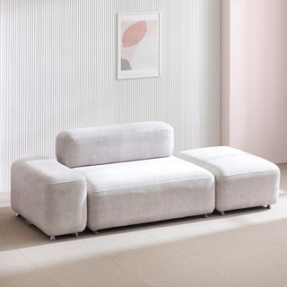 웰퍼니쳐 몽쉘 모듈쇼파 프리미엄 아쿠아텍스 조야 패브릭 2인 소파, 몽쉘 라이트그레이, 2인소파 단품