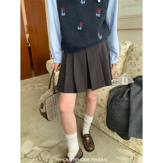 秋冬顯瘦百搭A字短裙 毛呢半身裙 緩腰設計 長度適中