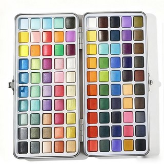 포령 고체 수채화물감 세트 워터브러쉬 다색 업그레이드, 100색