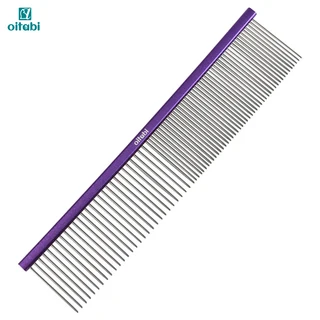 오이타비 전문 애완동물 그루밍 빗 엉킨 털 제거 엉킴 방지 긴 털과 짧은 롱 빗, Length-19cm, 03 Purple