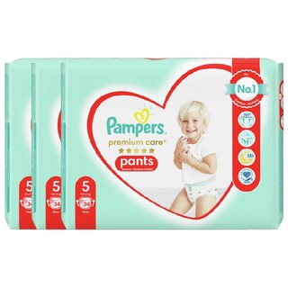 유로 팸퍼스 프리미엄케어 기저귀 팬티형 3 4 5 6 단계 아동공용 팬티5단계_2팩(총68p) pampers 바우처, 5단계, 102매