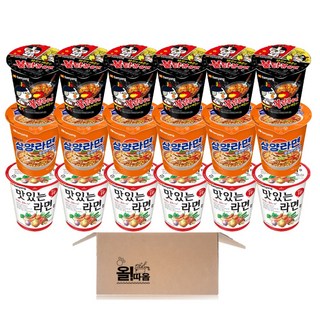 삼양 소컵라면 3종 기획세트 (삼양라면6입 +불닭볶음면6입 +맛있는라면6입), 1박스