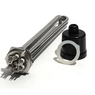 LUJINXUN 2인치 가열 요소 DN50 58mm BSP 스레드 2" 전기 침수 온수기 튜브 전체 304 스테인레스 스틸 1PC, 02 12KW 355mmL, 01 220V, 01 금