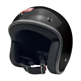 經典復古摩托車安全帽，輕巧透氣舒適安全，多色可選，展現個人風格, 亮黑