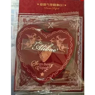 Flower Knows X Alibae 공동 시리즈 러브 에어 쿠션 파우더 퍼프 블러쉬 메이크업 도구, 08 Pink puff red