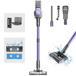 최신형 틴도우 차이슨 무선 청소기 BLDC 흡입력 좋은 진공청소기 +물걸레 기트+다양한 구성품, 퍼플, V07
