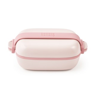 바망바망 유아 보울&접시 + 실리콘 스트랩/패킹 세트, 1개, 핑크