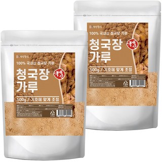 건강중심 국산 콩 100% 청국장 가루, 2개, 500g