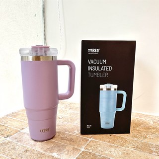 타이소코리아 텀블러 대용량 빨대 손잡이 텀블러 보온 보냉텀블러 스텐 차량용 운동 기념품, 다크블루., 1개, 900ml