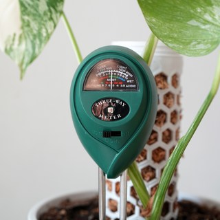 [메종드정글] 3in1 식물 화분 토양 수분 빛 산도 측정기 습도계 산도계 배터리 불필요, 1개, 그린