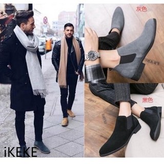 切爾西靴 馬丁靴 男靴 靴子 高幫皮鞋 翻毛 短靴 麂皮 磨砂 英倫風 復古 工裝鞋 英倫短靴 尖頭馬丁靴 雨靴