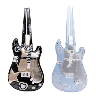 Rockstar Y2K 기타 모양 백팩 + 기타 키링 2pcs