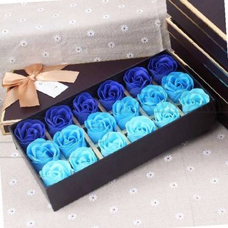 비누꽃 장미 그라데이션 블루 선물세트 조화 꽃다발 기념일 어버이날 발렌타인 상자포장 인테리어소품 홈데코, 1개, 그라데이션레드