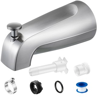 다이버터가 있는 엔혼 욕조 분사구 유니버설 핏 1/2인치 구리 파이프 IPS 및 3/4인치 IPS 어댑터가 욕실 수도꼭지 교체(브러시드 니켈), Brushed Nickel, 1개