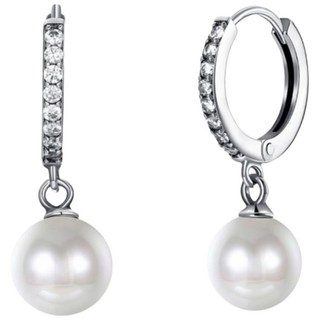 S925 珍珠鑲鑽耳環