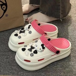 투니스 여성 고양이 리본 통굽 미끄럼 방지 샌들