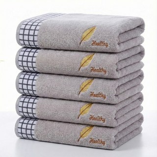 [재고 정리 세일] 호텔수건 호텔 수건 40수 수건 집들이선물 세면 타월 정교한 자수 타월, 5개, 잿빛
