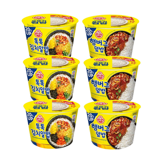 오뚜기 컵밥 톡톡김치알밥x3 + 햄버그덮밥x3 즉석컵밥, 3세트