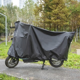 機車防塵防水車罩，全罩式摩托車罩，戶外停車防曬防刮保護套, 黑色