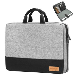 bagasin 노트북가방 서류 대용량 방수 파우치 가벼운 맥북 삼성 보조배터리 수납정리 여행출장용 핸드백 초경량화 13-17인치, 그레이