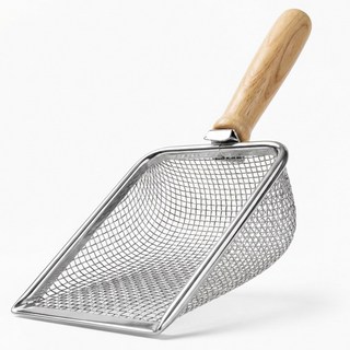 루메이크 스텐 고양이 촘촘 모래삽, 1개, 실버