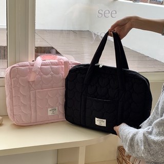 Homi Zon 16인치 대용량 하트 노트북 파우치 초경량 방수 충격흡수 아이패드 휴대용 가방, 1개, 블랙