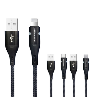 JELLICO 斑斕系列 Micro-B充電線 1m 安卓適用 高速快充 耐拉抗扯 鋁合金線材, 1個