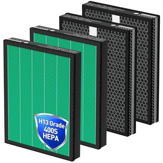 [ 1185422 ] 400/400S 코웨이 에어메가 Max2 400 400S 400(G) 400S(G) 에어 퓨리 파이어 4팩 맥스 2 H13 그린 트루 헤파 및 활성탄 필, 4 팩