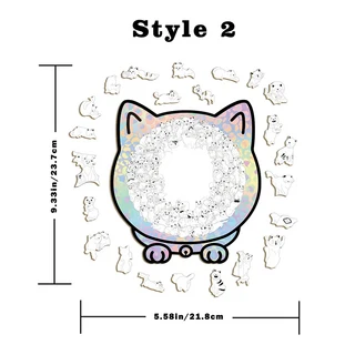 올스토어 135 조각 고양이 모양의 나무 직소 퍼즐 게임 불규칙한 애호가를위한 생일 크리스마스 선물 홈 장, 01 4XL, 03 style 2