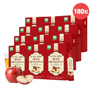 매일1분 100% 유기농 애사비 스틱 애플사이다비니거 사과식초, 180개, 20g