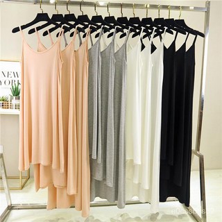 夏季新款莫代爾內搭襯裙 - 寬鬆A字中長款吊帶打底裙