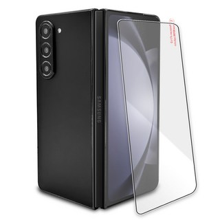 갤럭시 Z폴드 전면 강화유리 투명 보호필름 외부 액정 스크래치 방지 프로텍터, 1. Z폴드5 전면 투명 보호필름-블랙, 1개