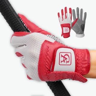 VG 여성용 파크골프 장갑 양손 쿨메쉬 논슬립, 1세트, 레드