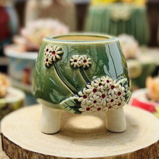 40 마리공방 도자기수제화분 코사지분, 초록, 1개