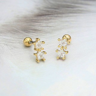 미다미 [2P케이스세트] 블링트윈스타 피어싱(실버/골드/핑크골드)