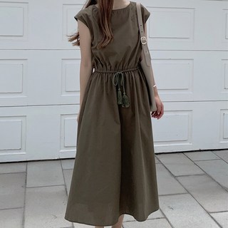 데일리바이블 바스락 린넨 롱 원피스 여름 나시 휴양지 원피스