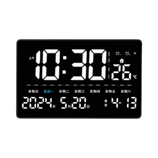 合創 Co-create LED數位萬年曆 溫度顯示 農曆顯示, 1個, 全白｜遙控款數位電子鐘