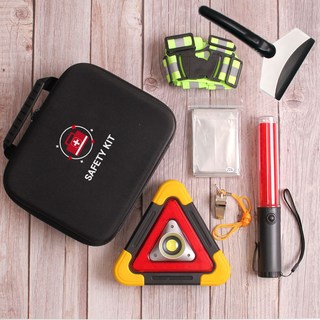 자동차 안전 키트 LED 안전삼각대 경광봉 차량안전용품 세트 2차사고예방, 5종, 1개