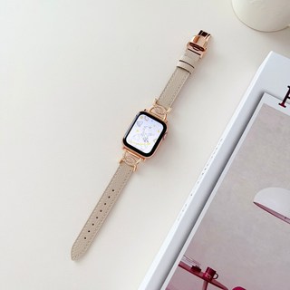 鑲鑽真皮錶帶 適用於 Apple Watch 蘋果手錶帶 11 10 9 8 7 SE, 杏色,49/46/45/44/42mm通用, 1個