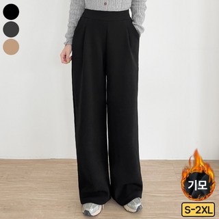 바비팩토리 여성용 일반/기모 선택! 숏/롱 핀턱 와이드팬츠 스판 좋은 일자 바지 빅사이즈까지