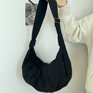 批發斜挎包牛津通勤2025新款時尚大容量男女餃子單肩休閒簡約百搭, 【加強加厚防潑水升級版】黑色